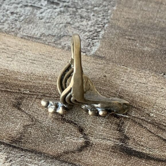 Vintage Brutalist Style Brass Or Bronze Ring Size 6.5 Modernist Sculptural Art - Picture 6 of 15